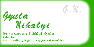 gyula mihalyi business card